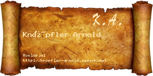 Knöpfler Arnold névjegykártya